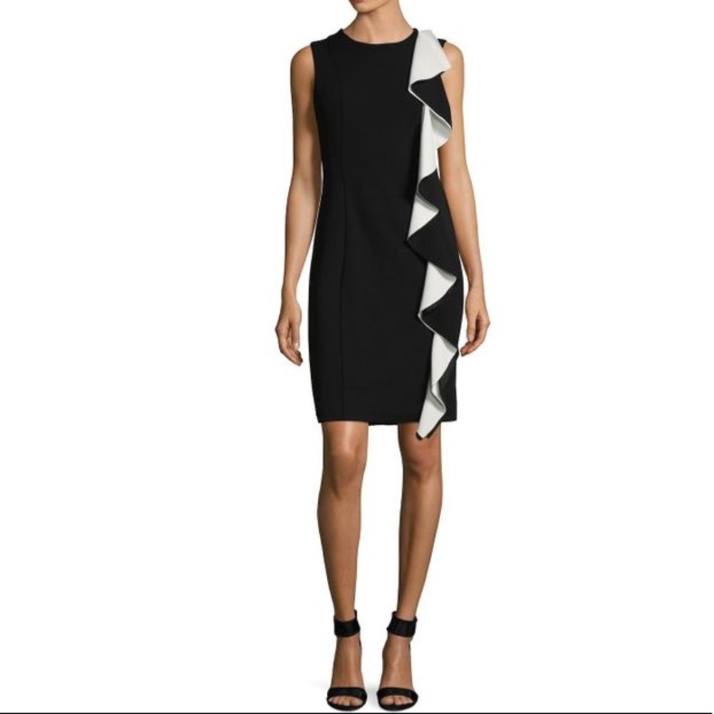 Karl Lagerfeld black and white ruffle dress